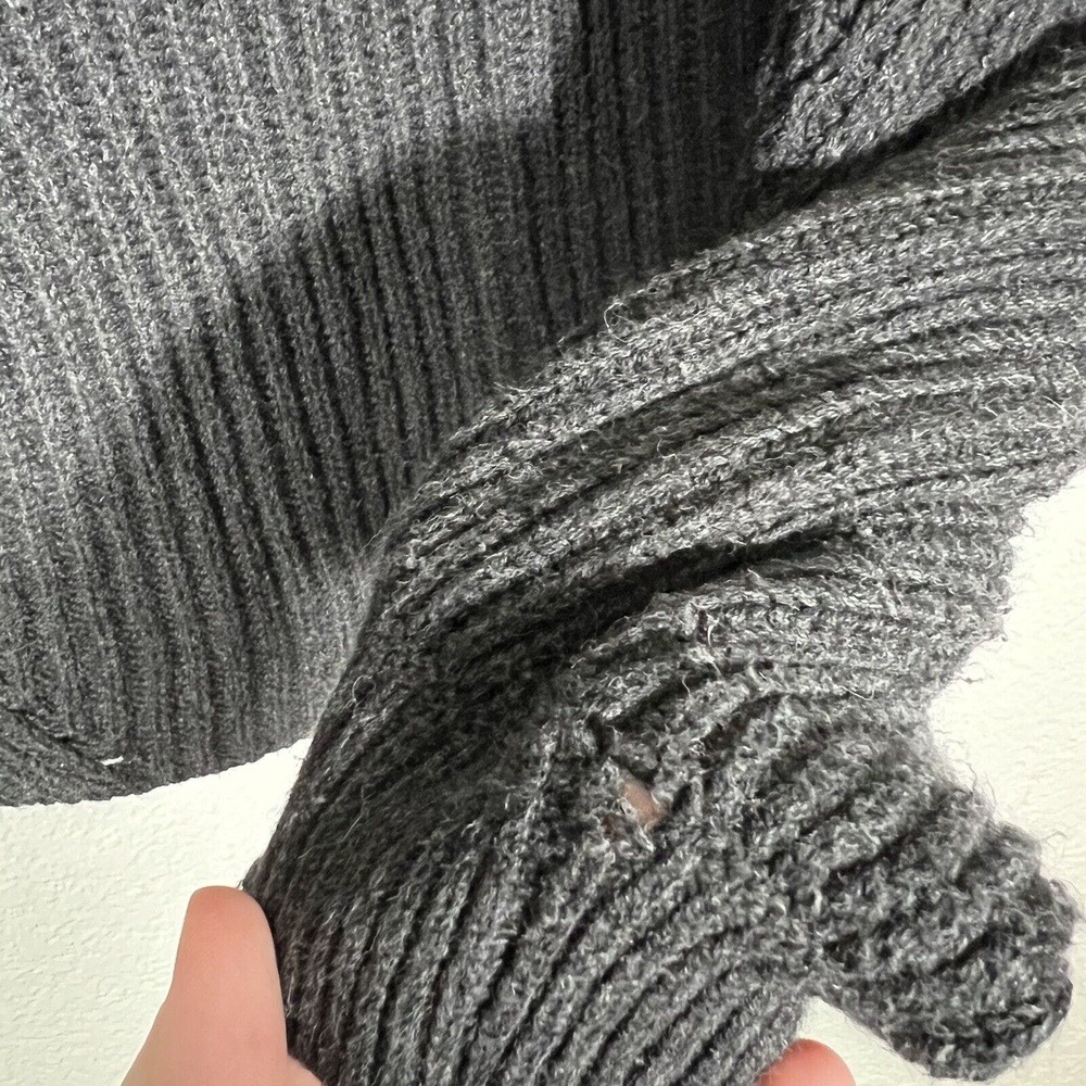 Marine Layer Womens Erin Wool Blend Knit Balloon Sleeve Sweater Charcoal Size XS - Picture 4 of 8